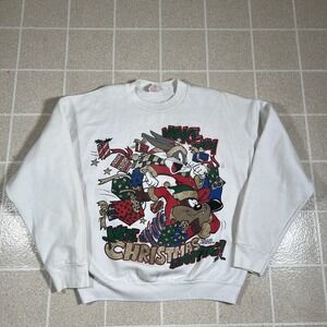 Vintage 1994 Freeze Looney Tunes Christmas Sweater Pullover Crewneck Made In USA